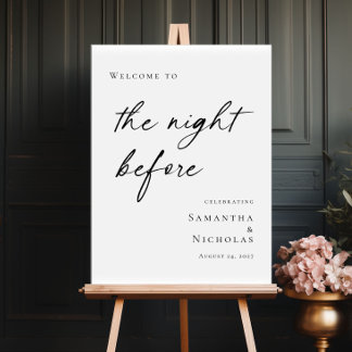 Elegant minimal The Night Before Rehearsal welcome Poster