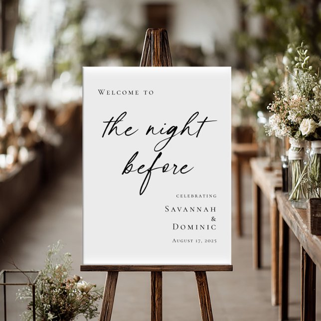 Elegant minimal The Night Before Rehearsal welcome Poster (Creator Uploaded)