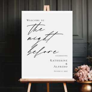 Elegant minimal The Night Before Rehearsal welcome Poster