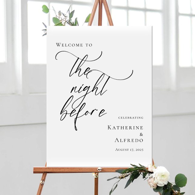 Elegant minimal The Night Before Rehearsal welcome Poster (Creator Uploaded)