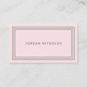 Elegant Minimal Triple Frame Pink Business Card
