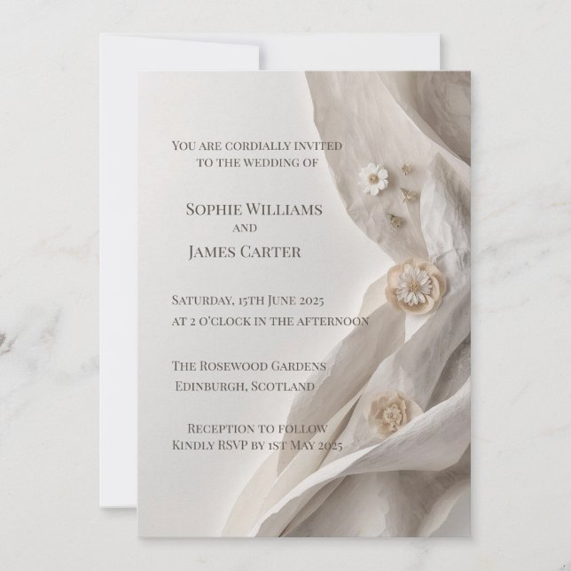 Elegant Minimal Typographic Wedding Invitation (Front)