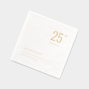 Elegant Minimal Typography Custom Birthday Foil Napkins