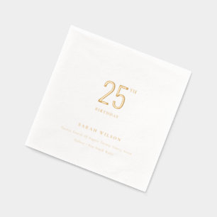 Elegant Minimal Typography Custom Birthday Foil Napkins