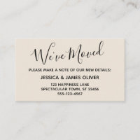 Elegant, Minimal Typography "We've Moved" Card