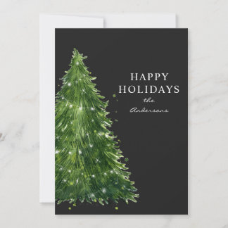 elegant minimal watercolor christmas tree holidays