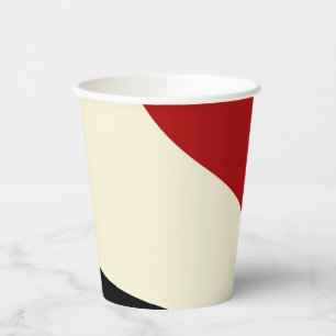 Elegant minimal wave in Red, Black, and Cream Paper Cups