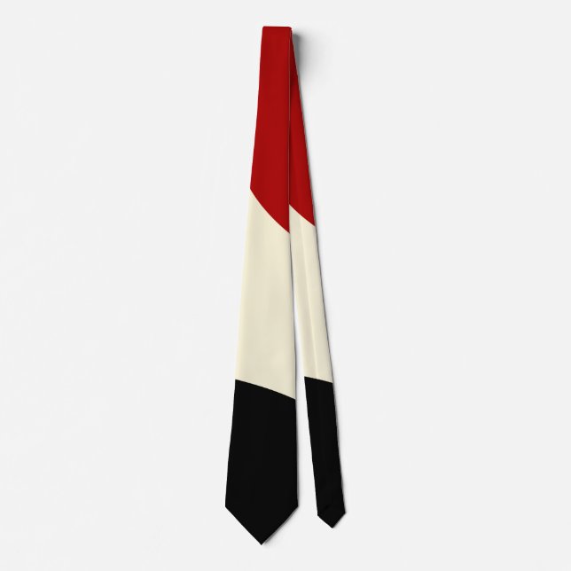 Elegant minimal wave in Red, Black, and Cream Tie (Front)
