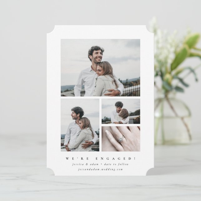 Elegant Minimal We’re Engaged! Multi Photo  (Standing Front)