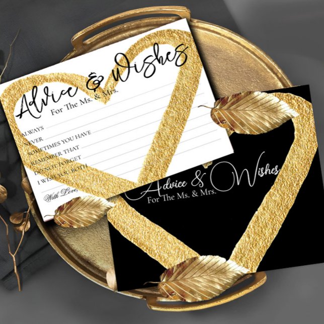 Elegant Minimal Wedding Advice Wishes Cards (Creator Uploaded)