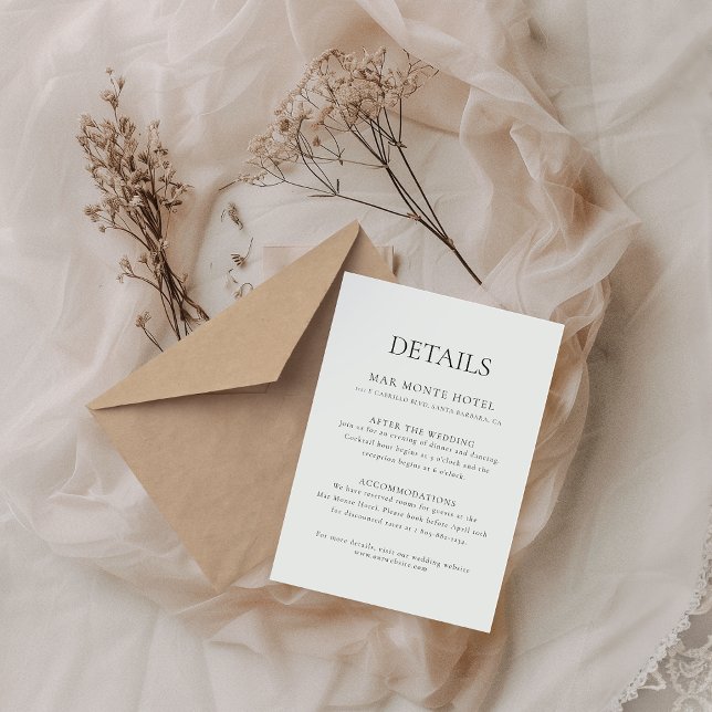 Elegant Minimal Wedding Details Enclosure Card (Creator Uploaded)