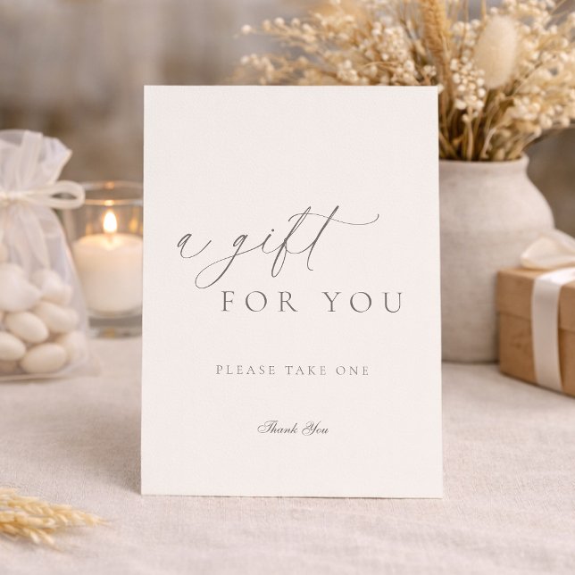 Elegant Minimal Wedding Favour Sign Invitation (Creator Uploaded)