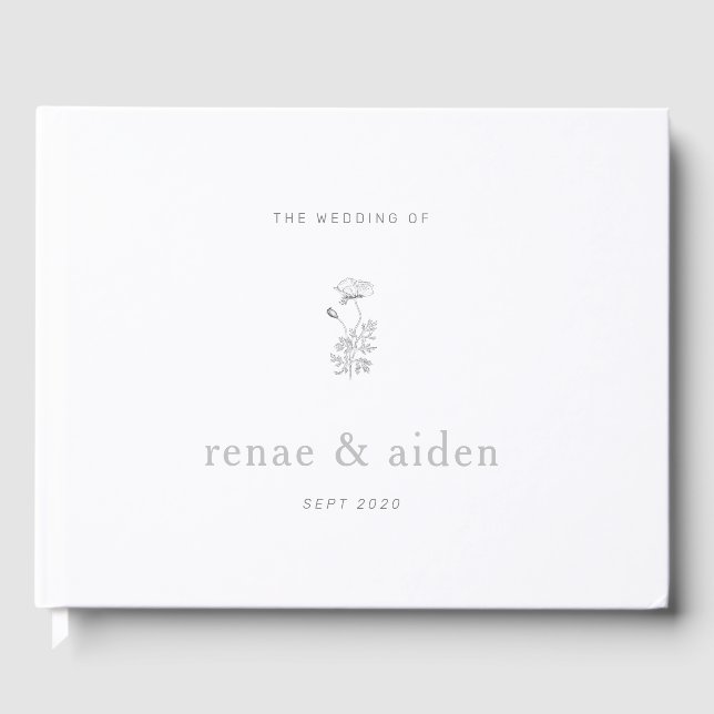 Elegant Minimal Wedding Guest Book (Front)