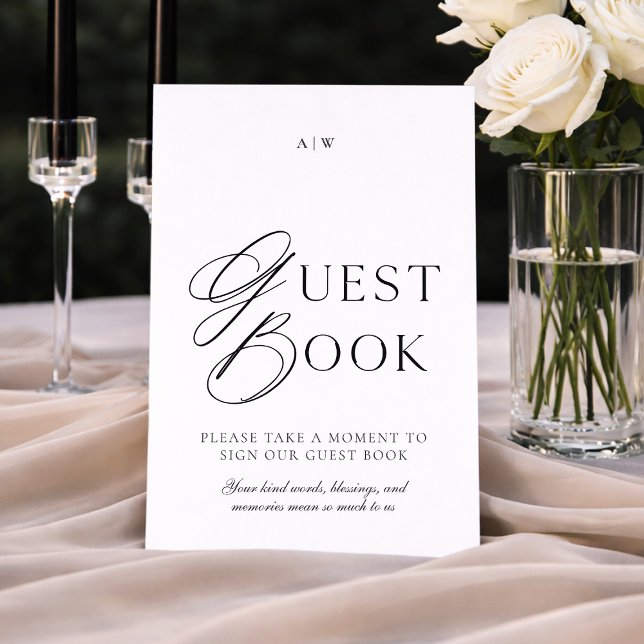 Elegant Minimal Wedding Guest Book Sign Invitation (Creator Uploaded)