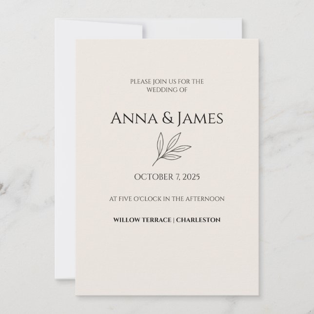 ✨ Elegant Minimal Wedding Invitation ✨ (Front)