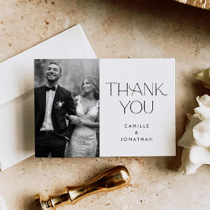 Elegant Minimal Wedding Photo Thank you card