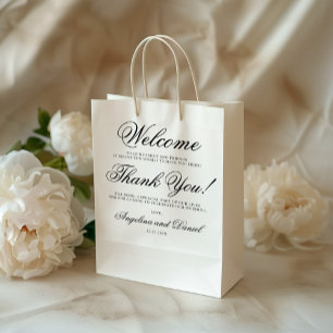 Elegant Minimal Wedding Welcome Medium Gift Bag