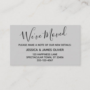 Elegant, Minimal "We've Moved"  Light Grey Card