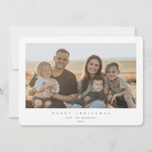Elegant Minimal White Frame Single Photo Holiday Card
