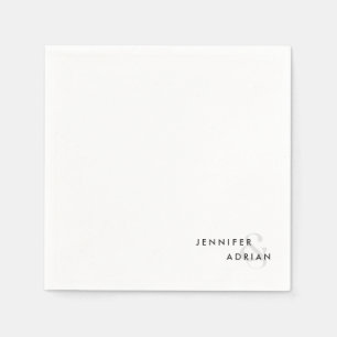 Elegant Minimal White Modern Wedding  Napkin