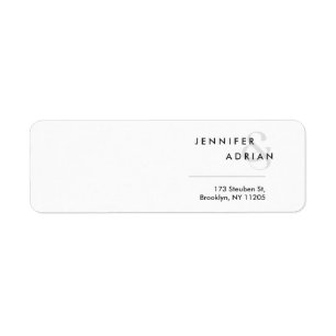 Elegant Minimal White Modern Wedding Return Addres
