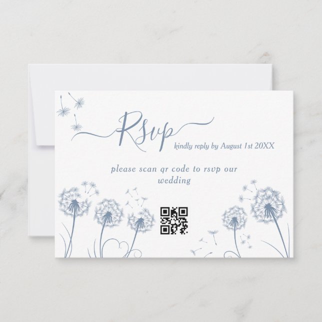 Elegant Minimal Wildflower Rustic Wedding RSVP Card (Front)