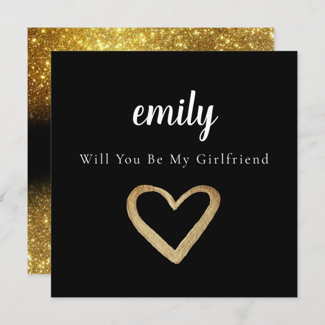 Elegant Minimal Will You Be My Girlfriend Card (Front/Back)
