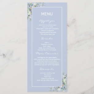 Elegant, Minimalism, Green Leaves Menu
