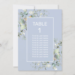 Elegant, Minimalism, Green Leaves Table Number