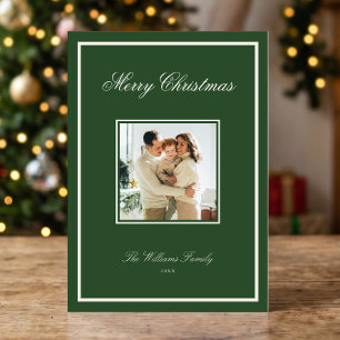 Elegant Minimalist 1 Photo Christmas Holiday Card
