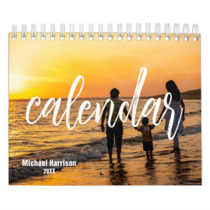 Elegant minimalist 2025 Custom photo Text  Calendar