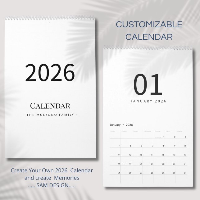 Elegant Minimalist 2026 Calendar (Creator Uploaded)