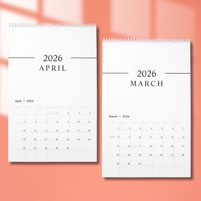 Elegant Minimalist 2026 Calendar (Creator Uploaded)