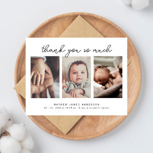 Elegant Minimalist 3 Photos Thank You Baby Shower Postcard