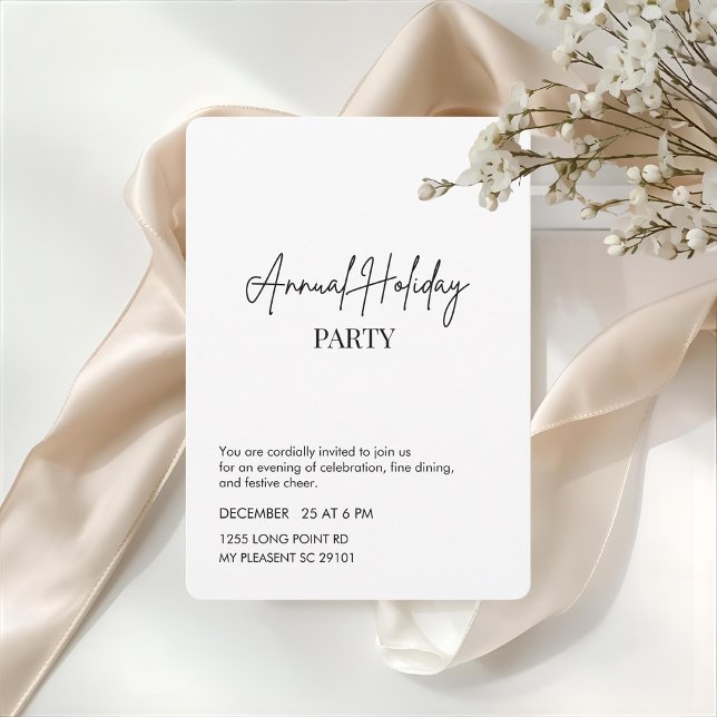 Elegant Minimalist Annual Holiday Party Invitation (Creator Uploaded)