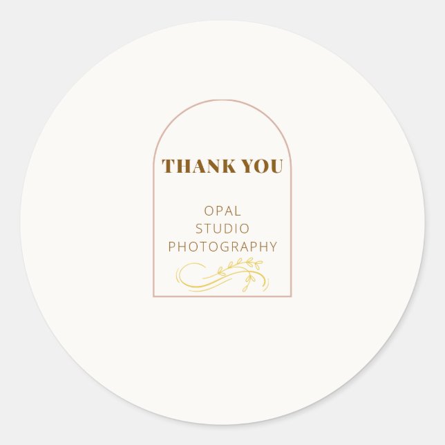Elegant Minimalist Arch Business Sticker (Front)