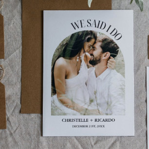 Elegant  Minimalist Arch  Elopement announcement