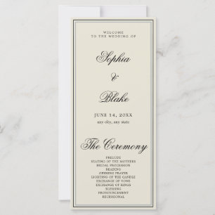 Elegant Minimalist Ash Light Wedding Program