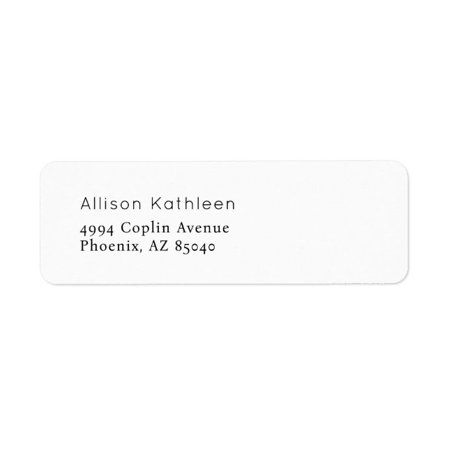 Elegant Minimalist Baby Shower Address Label (Front)