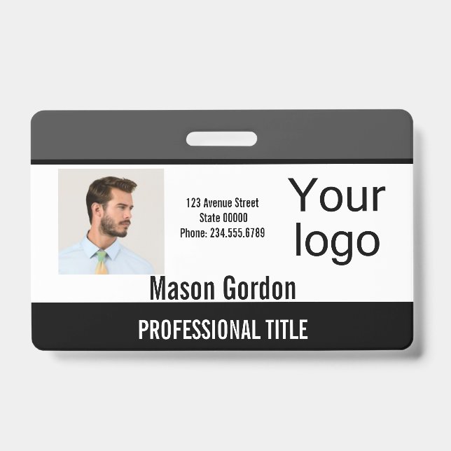 Elegant, minimalist badge ID badge (Front)