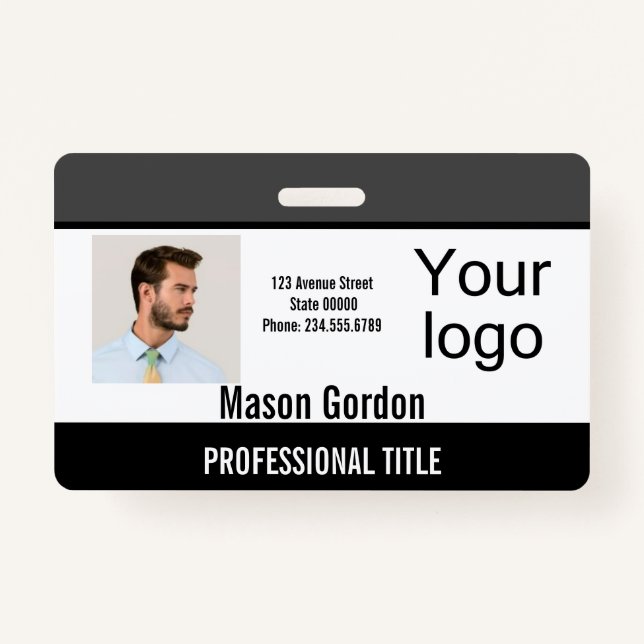 Elegant, minimalist badge ID badge (Front)