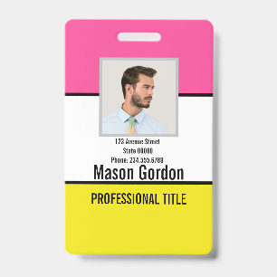 Elegant, minimalist badge ID badge