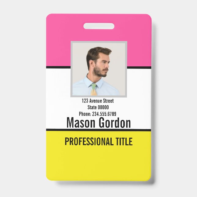 Elegant, minimalist badge ID badge (Front)