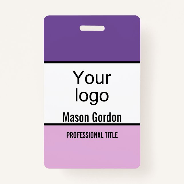 Elegant, minimalist badge ID badge (Front)