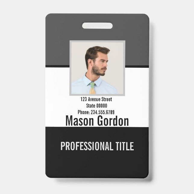 Elegant, minimalist badge ID badge (Front)