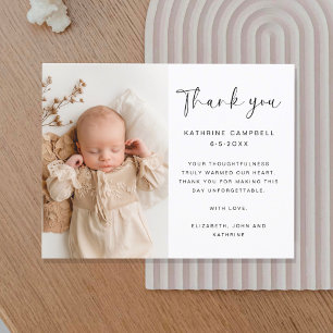 Elegant Minimalist Baptism   Baby Shower Thank You