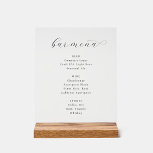 Elegant Minimalist Bar Menu Sign