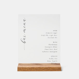 Elegant Minimalist Bar Menu Sign