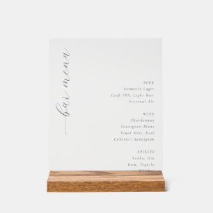 Elegant Minimalist Bar Menu Sign