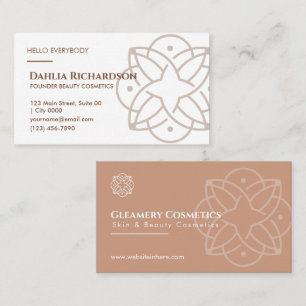 Elegant Minimalist Beauty Cosmetics Gleamery Style Business Card